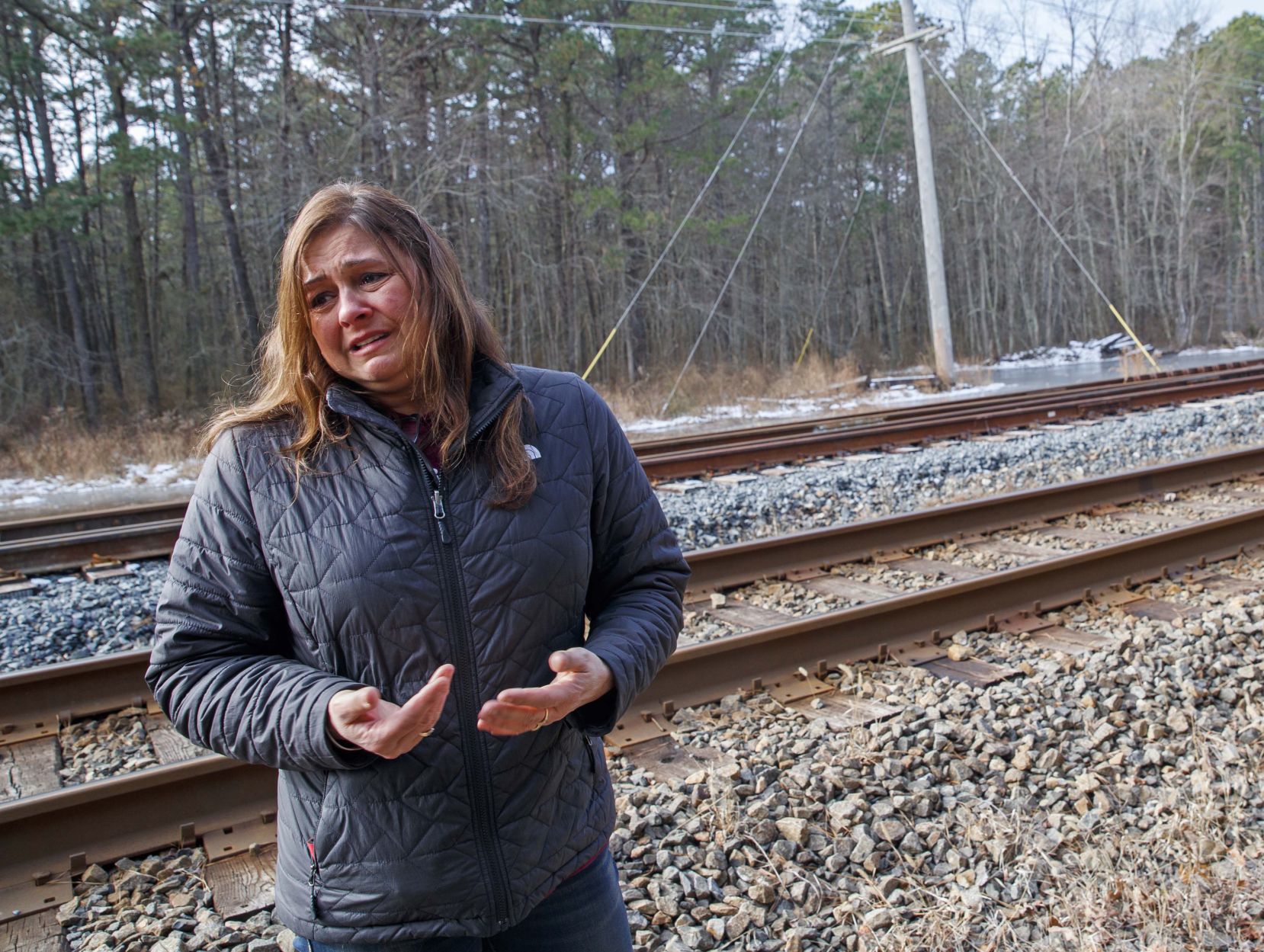 Dianne and Stephen Valiante walks train tracks where daughter past away